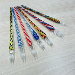 Ručně vyráběné skleněné psací pero v dárkovém balení - modré