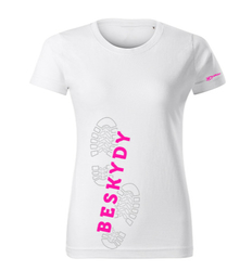 Dámské  bavlněné tričko Beskydy - WHITE / PINK