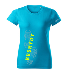 Dámské  bavlněné tričko Beskydy - SKY BLUE / YELLOW