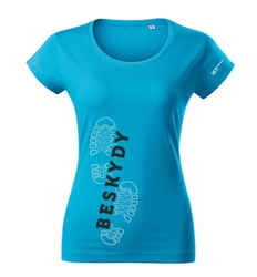 Dámské  bavlněné tričko Beskydy - SKY BLUE / BLACK