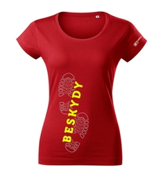 Dámské  bavlněné tričko Beskydy - RED