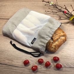 2x Lněný nákupní ekopytlík na potraviny 2xL / 27x38 cm
