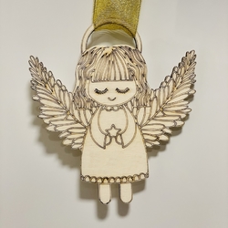 Dřevěný anděl  15 cm - bez textu 